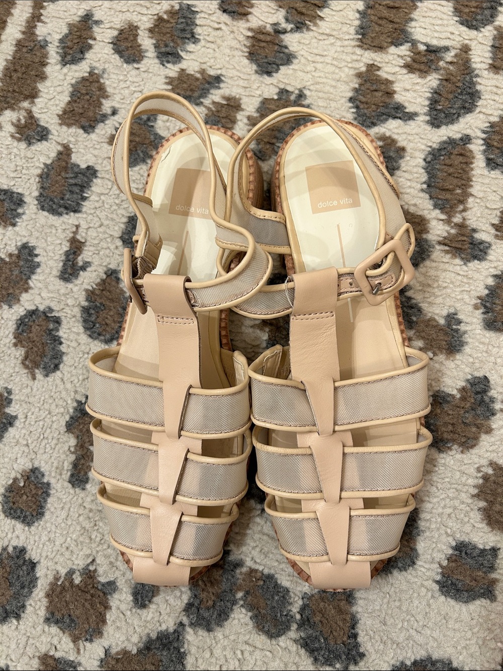 Dolce Vita Nude-Tone Strappy Slingback Sandals